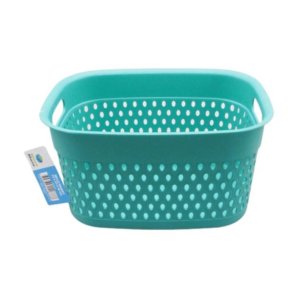 6PK Braz Home Organisation Plastic Storage Belle Basket Rect 28x21x15cm Assorted