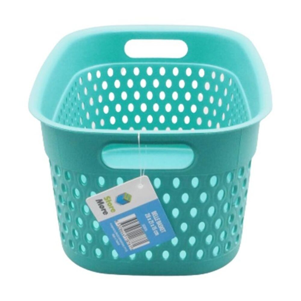 6PK Braz Home Organisation Plastic Storage Belle Basket Rect 28x21x15cm Assorted