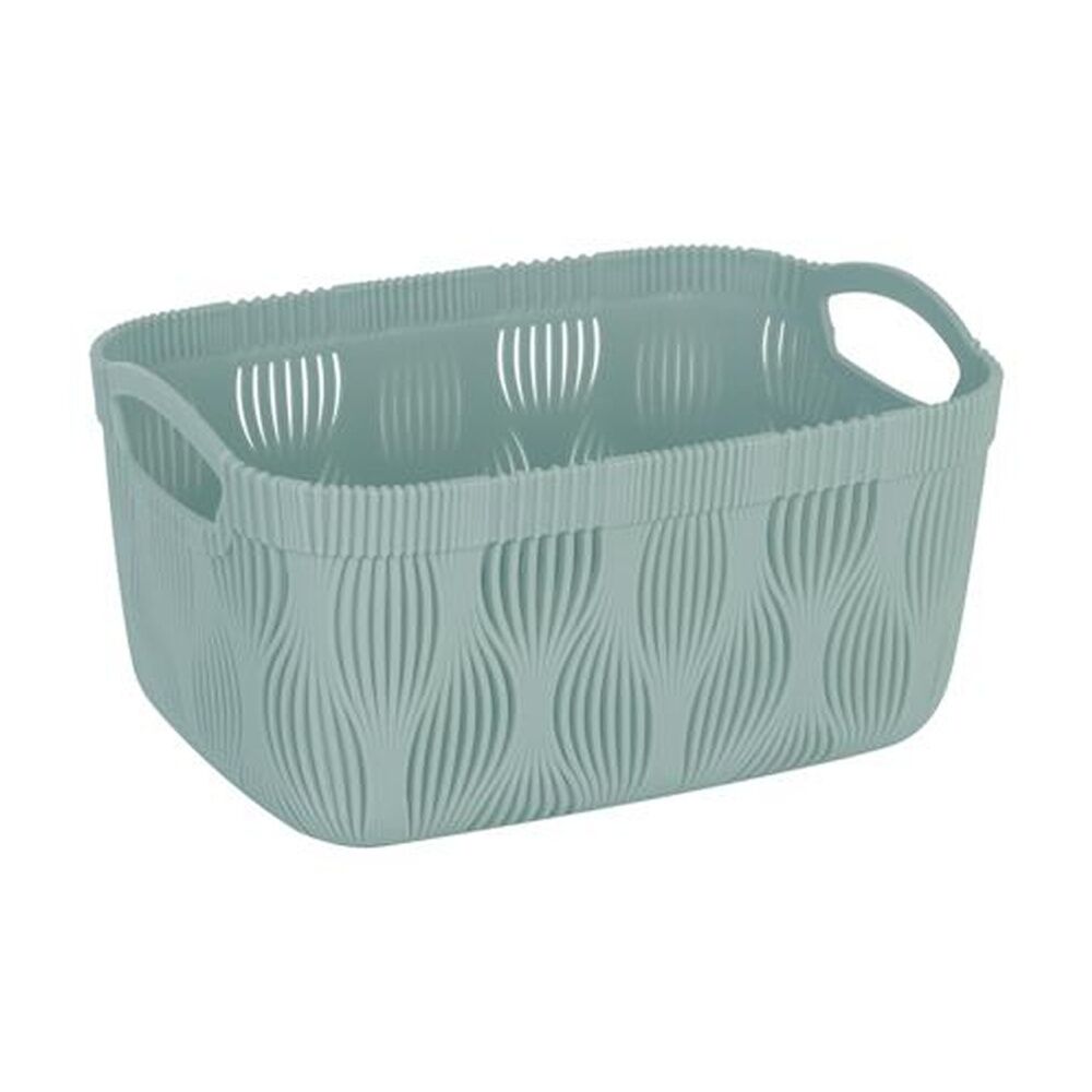 6PK Braz Home Organisation Plastic Storage Basket Wave 3.2L Leaf Design Assorted
