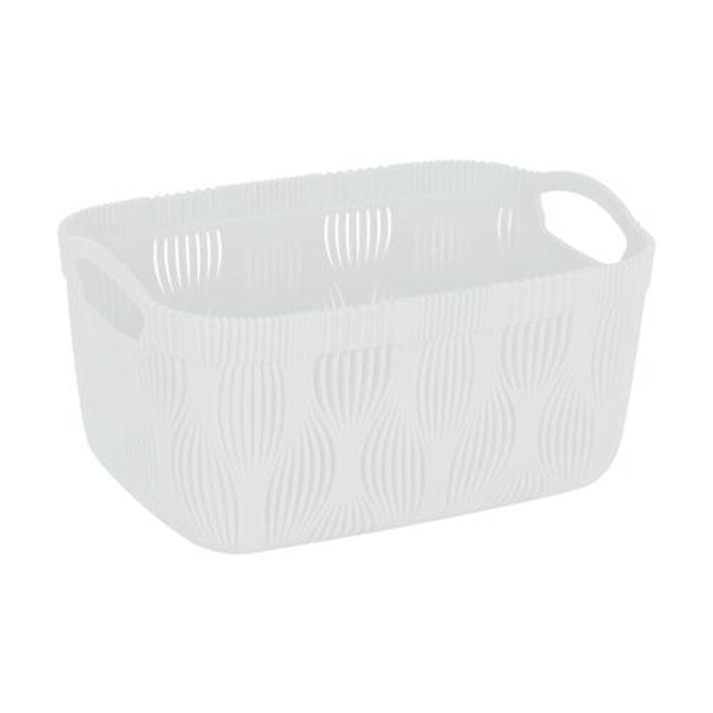 6PK Braz Home Organisation Plastic Storage Basket Wave 3.2L Leaf Design Assorted