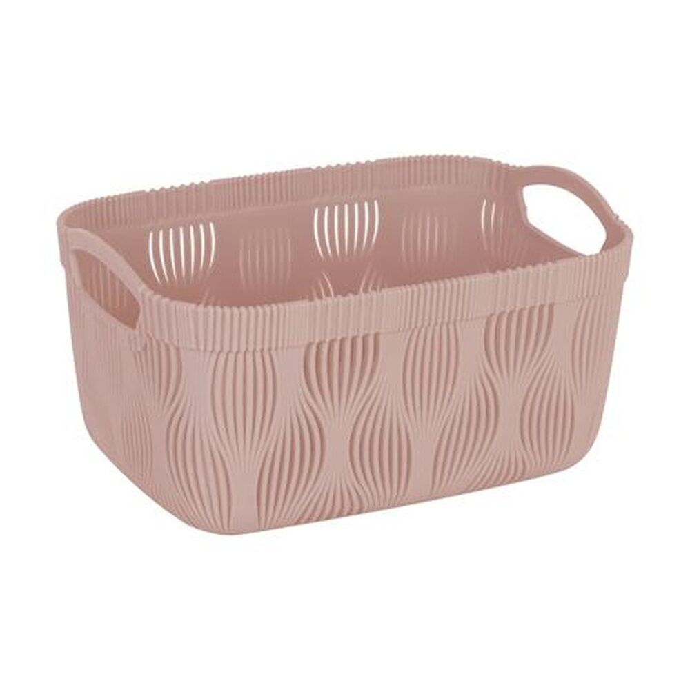 6PK Braz Home Organisation Plastic Storage Basket Wave 3.2L Leaf Design Assorted