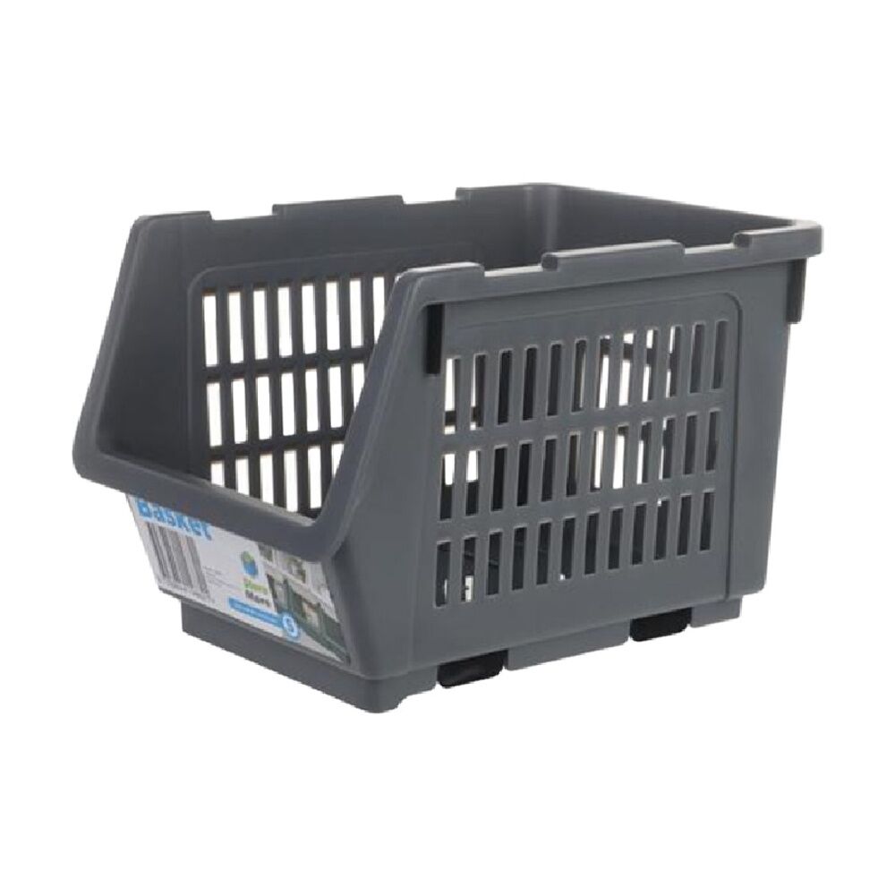 4PK Braz Ventilated Plastic Stackable Nesting Storage Basket Small Assorted