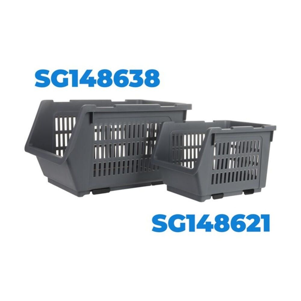 4PK Braz Ventilated Plastic Stackable Nesting Storage Basket Small Assorted