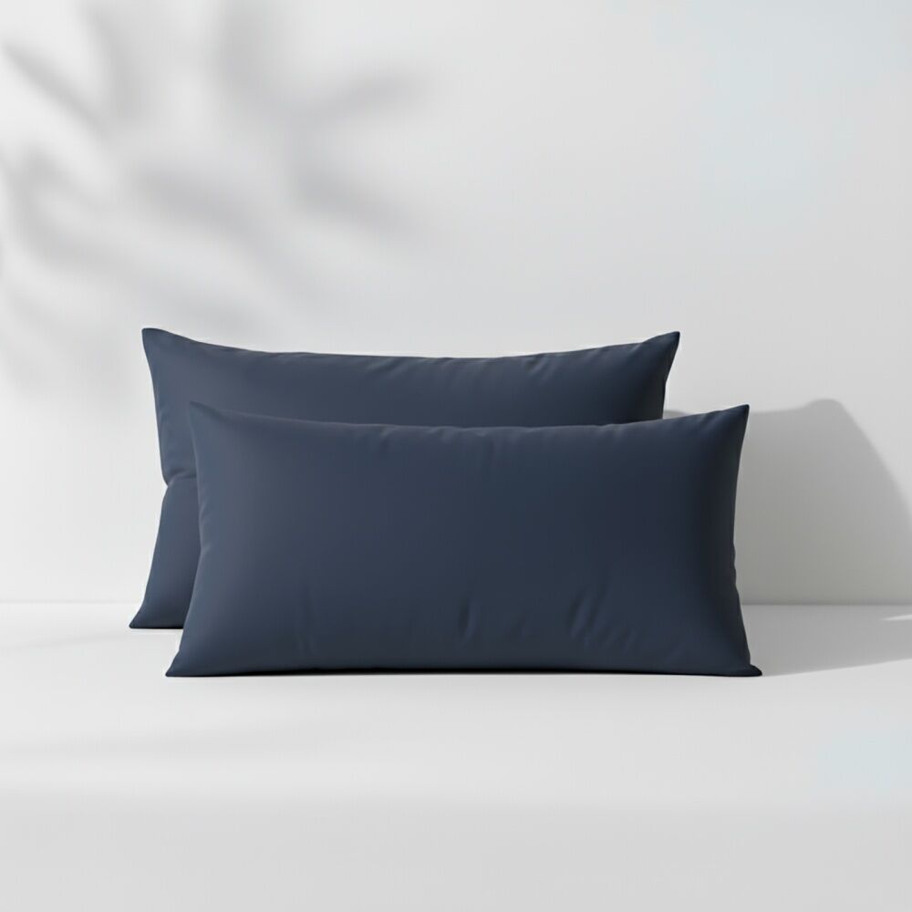Renee Taylor 400TC Egyptian Cotton Sheet Set W/ Pillowcases Steel Blue Double