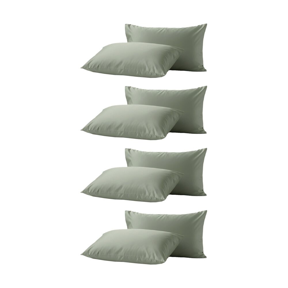 4x 2pc Renee Taylor 400TC Egyptian Cotton Standard Pillowcase Pair Basil
