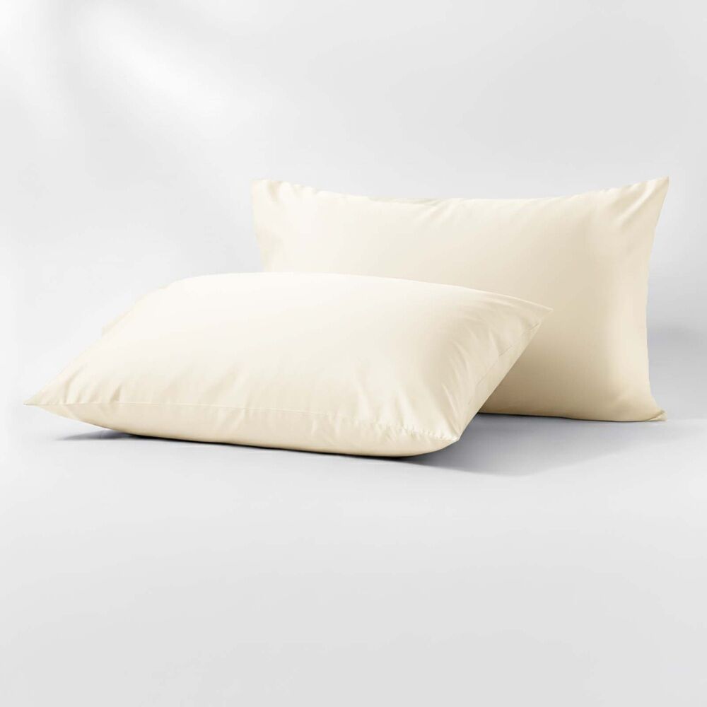 2pc Renee Taylor 400TC Egyptian Cotton Standard Pillowcase Pair Vainlla