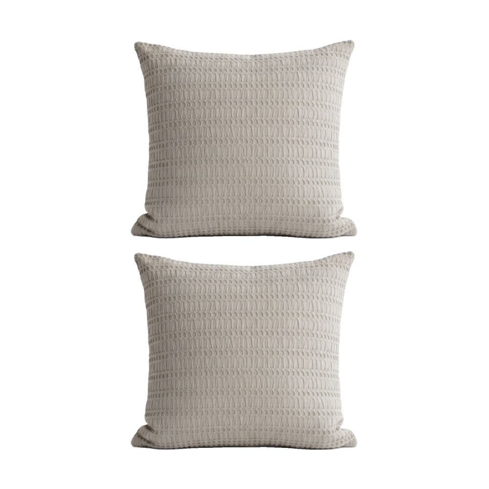 2PK Cloud Linen Celeste Seersucker Cotton Waffle European Pillowcase Charcoal