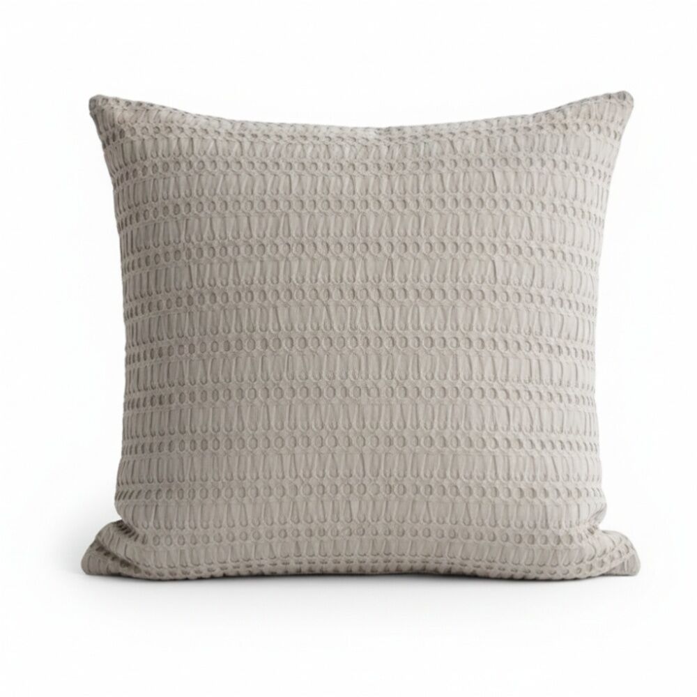 2PK Cloud Linen Celeste Seersucker Cotton Waffle European Pillowcase Charcoal