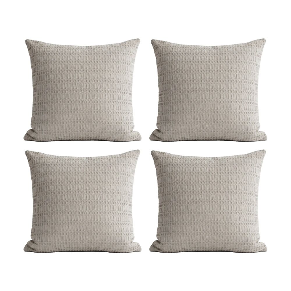 4PK Cloud Linen Celeste Seersucker Cotton Waffle European Pillowcase Charcoal