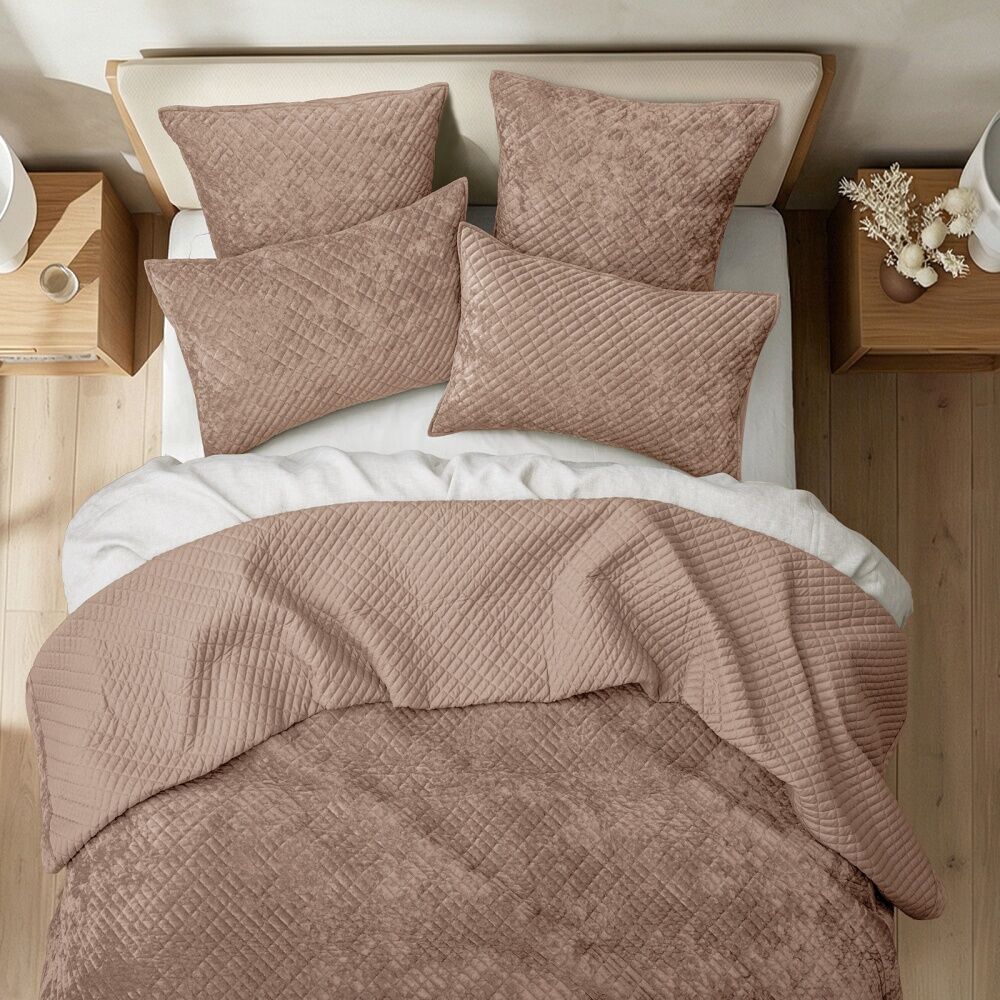 Renee Taylor Archie Cross Stitch Velvet European Pillowcase Cotton Wood