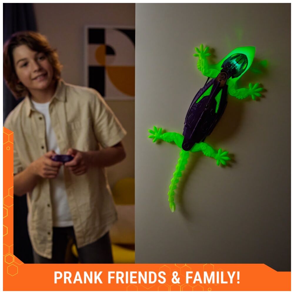 Hex Bots Glow In The Dark Gecko Wall Crawler Kids Play Toy 4y+