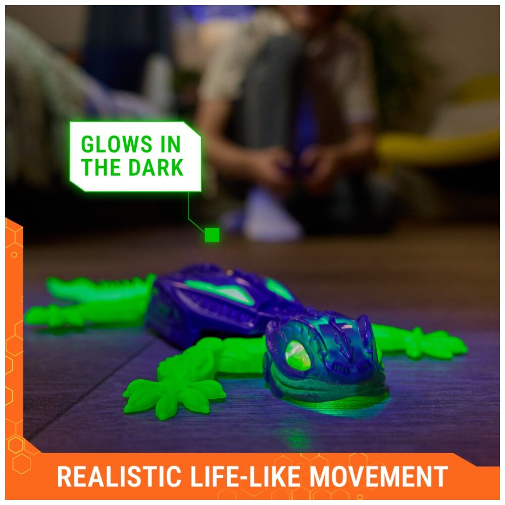 Hex Bots Glow In The Dark Gecko Wall Crawler Kids Play Toy 4y+