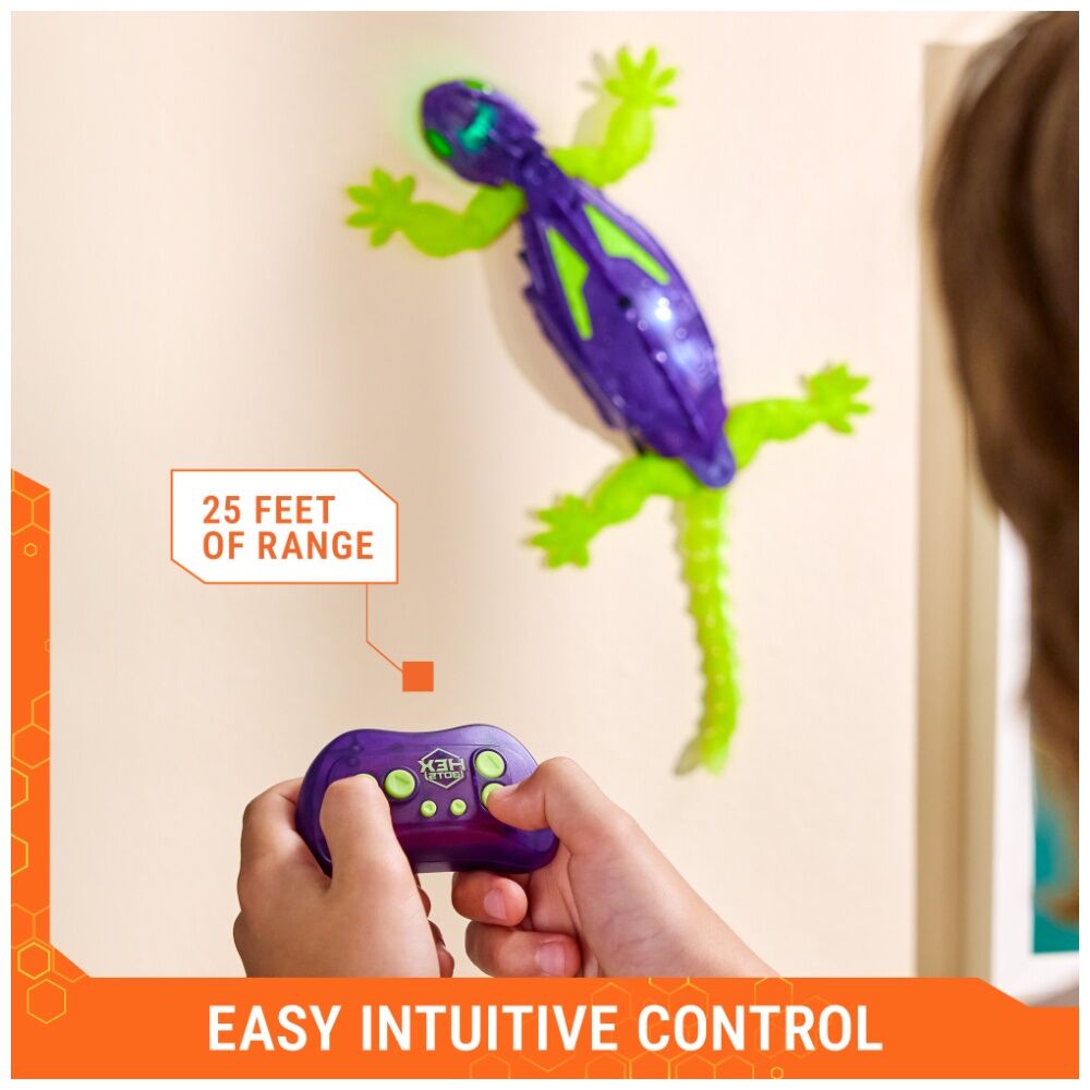 Hex Bots Glow In The Dark Gecko Wall Crawler Kids Play Toy 4y+