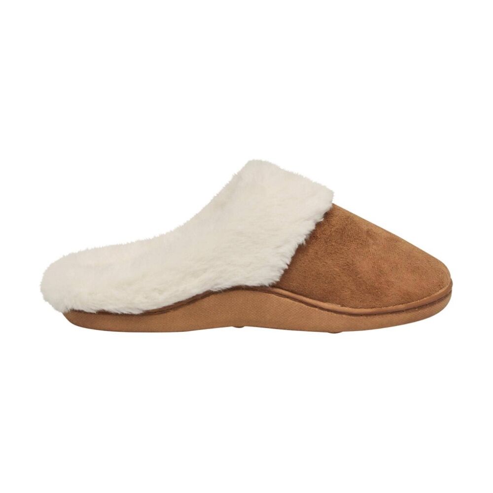 SnuggUps Women's Slide Non-Slip Closed Toe Slippers Chestnut Suede