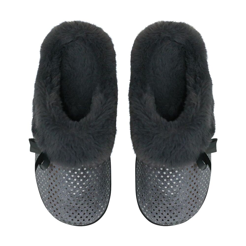 SnuggUps Women's Slide Non-Slip Closed Toe Slippers Grey Metallic