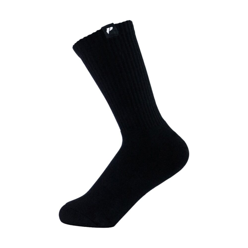 4PK Lifesopeche Black LSP Crew Label Activewear Socks W/ Black-Logo One Size