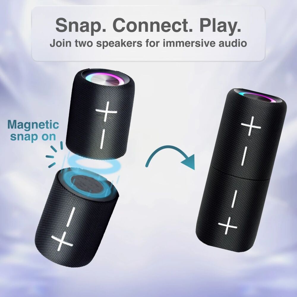Laser Magnetic Bluetooth Pill Speaker 5W True Wireless Stereo Black