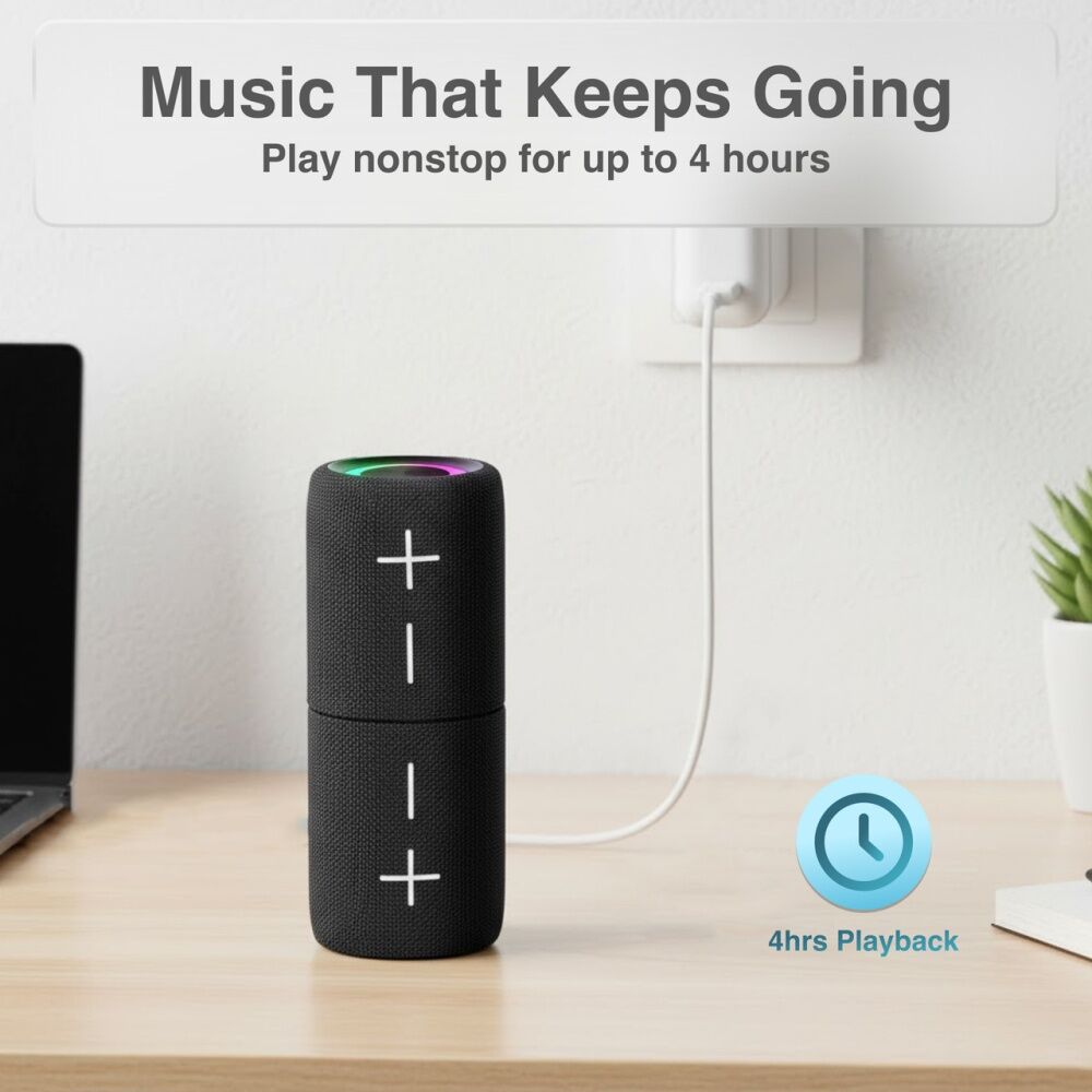 Laser Magnetic Bluetooth Pill Speaker 5W True Wireless Stereo Black