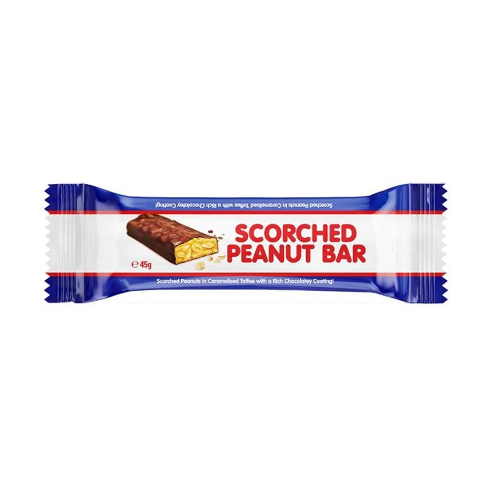 30PK Scorched Peanut Bar Crunchy Toffee Confectionery Chocolate 45g