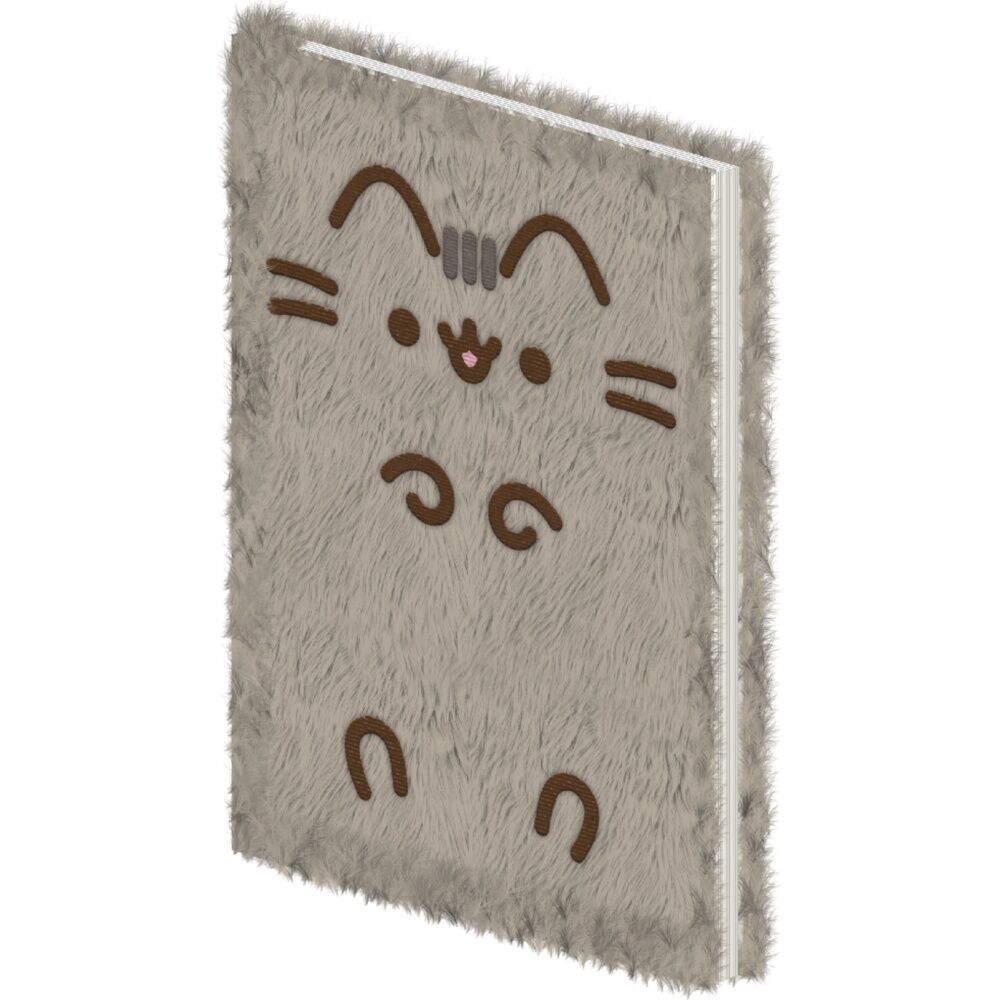 2PK Pusheen Soft Fluffy Playful Plush Grey Cat Notebook A5 23x17cm