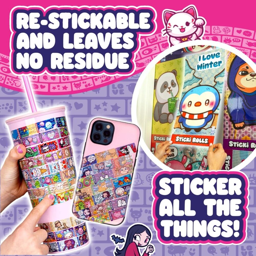 Sticki Rolls Rolluxe Studio Glam Storage Bag With Jumbo Stickers
