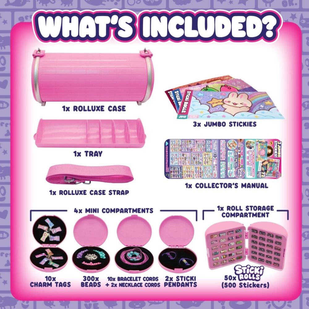 Sticki Rolls Rolluxe Studio Glam Storage Bag With Jumbo Stickers
