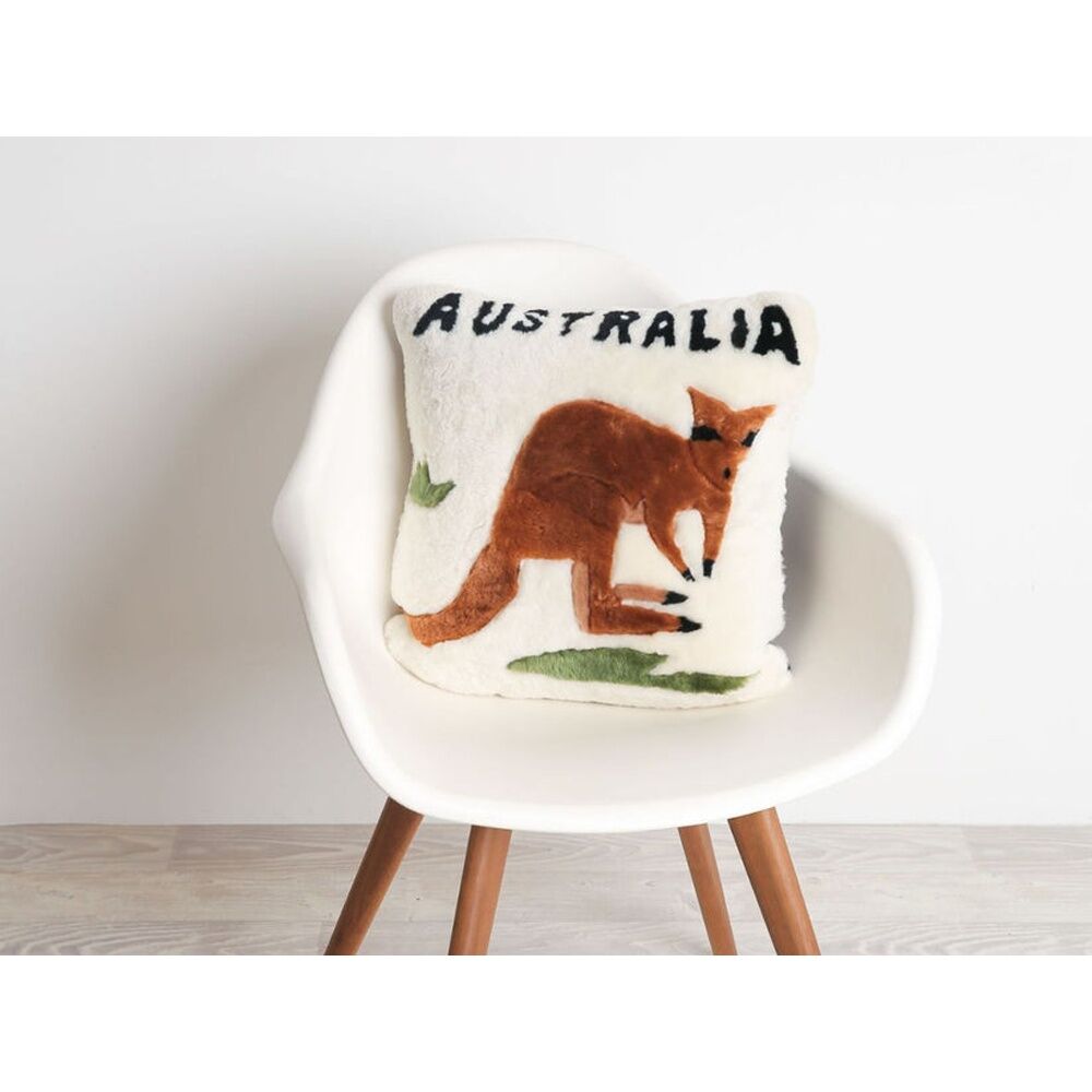 Huxford Grove Shorn Sheepskin Cushion Cover Kangaroo White 45x45cm