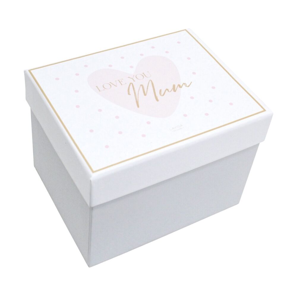 2PK LVD Love You Mum Bone China/Gold Foil Gift Mug Drinking Cup Pink/White