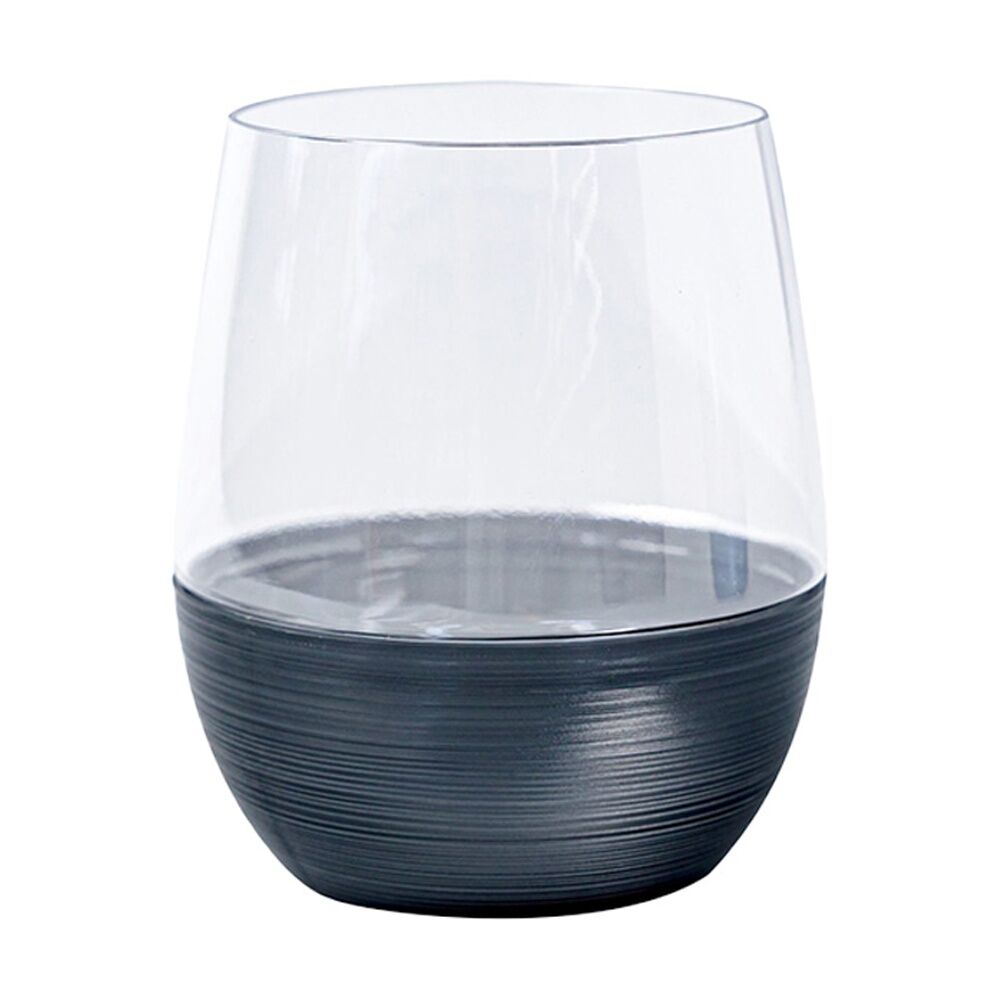 24x Partyware Stemless Wine Glass Tableware 350ml Clear Assorted