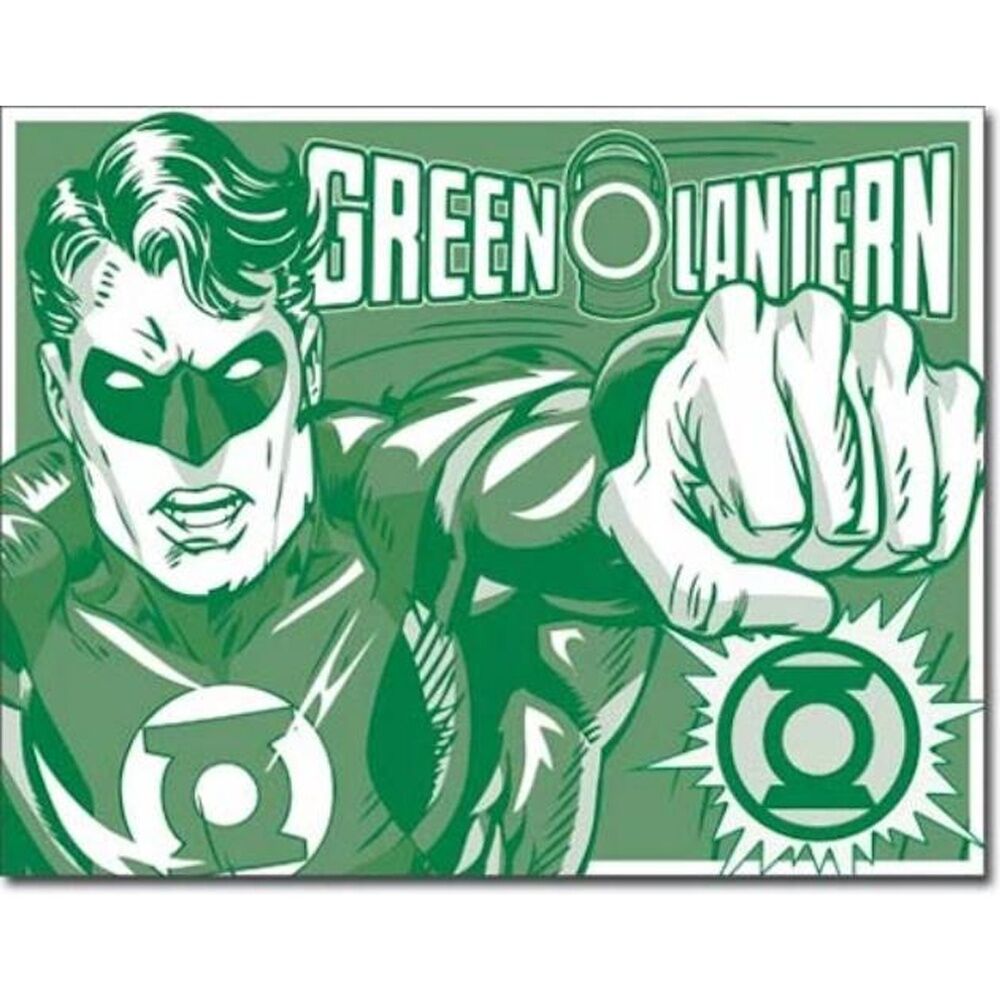Tin Box Co Green Lantern Retro Sign Made In USA Wall Decor 40x30cm