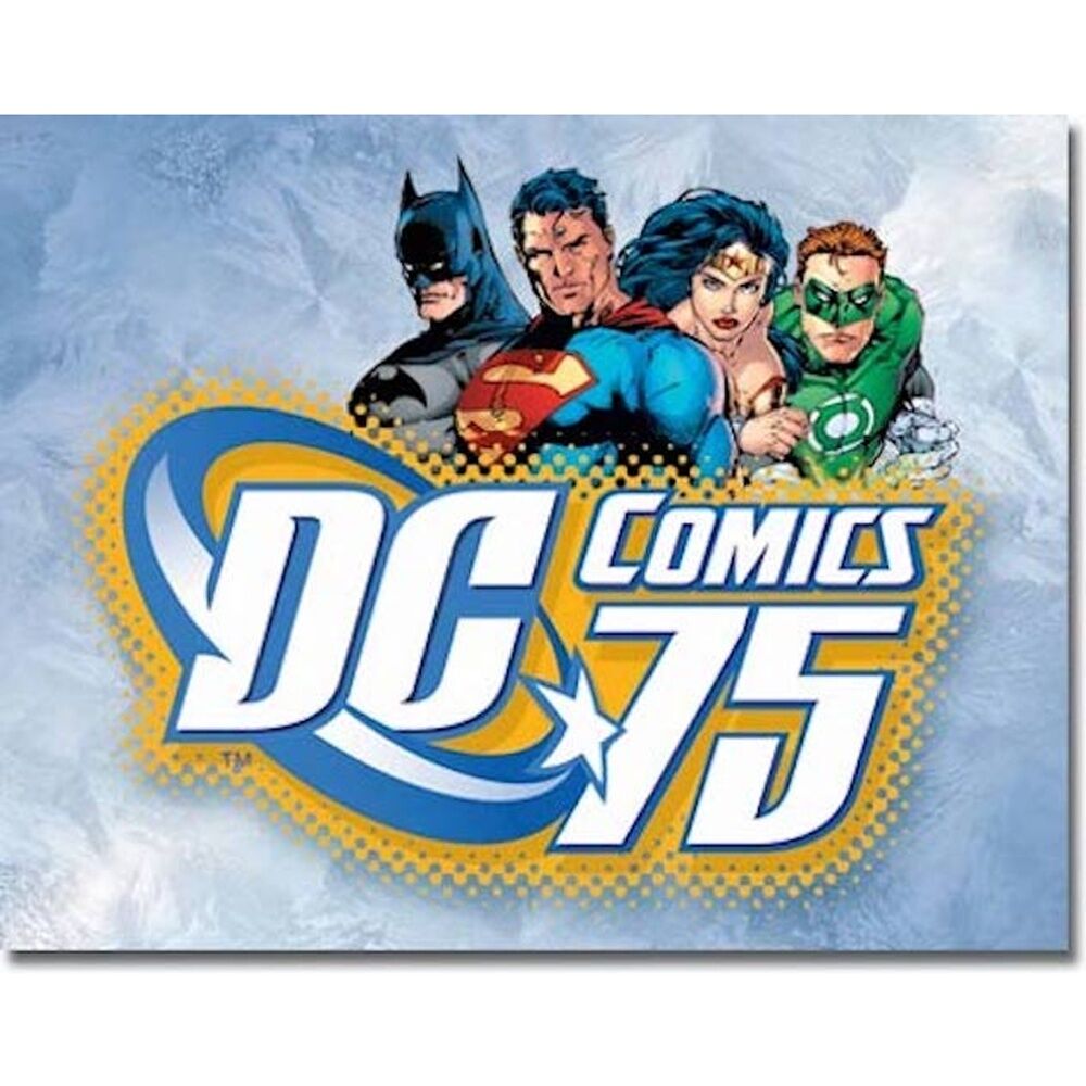 Tin Box Co DC Comics 75 Retro Sign Made In USA Wall Decor 40x30cm