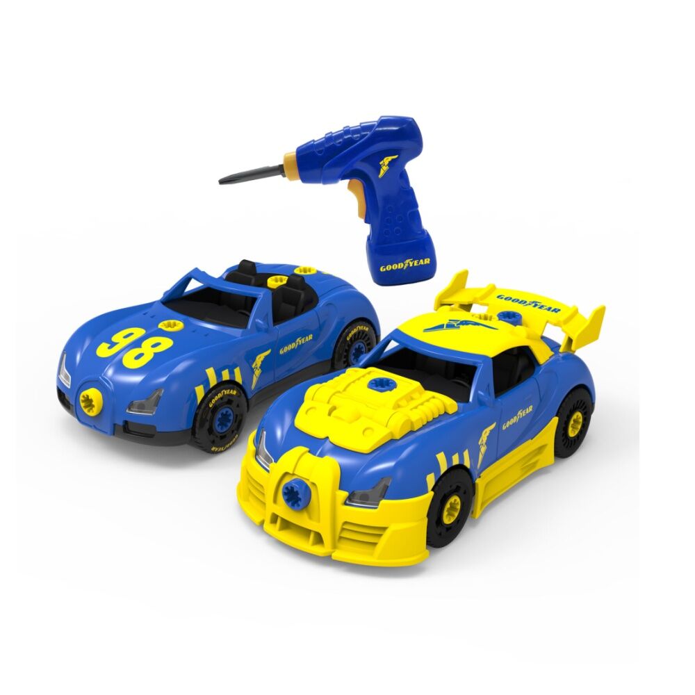 30pc Goodyear Convertible Car 2-In-1 Set Building Kids Toy Vehicle Playset 3y+