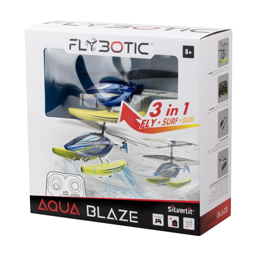 Silverlit Flybotic Aqua Blaze 3 in 1 RC Remote Control Helicopter Toy 8y+