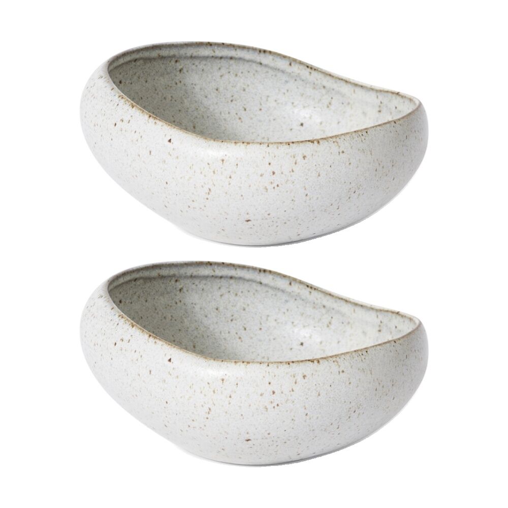 2PK E Style Ceramic Talula Bowl Serveware Tableware Beige 15x14x7cm