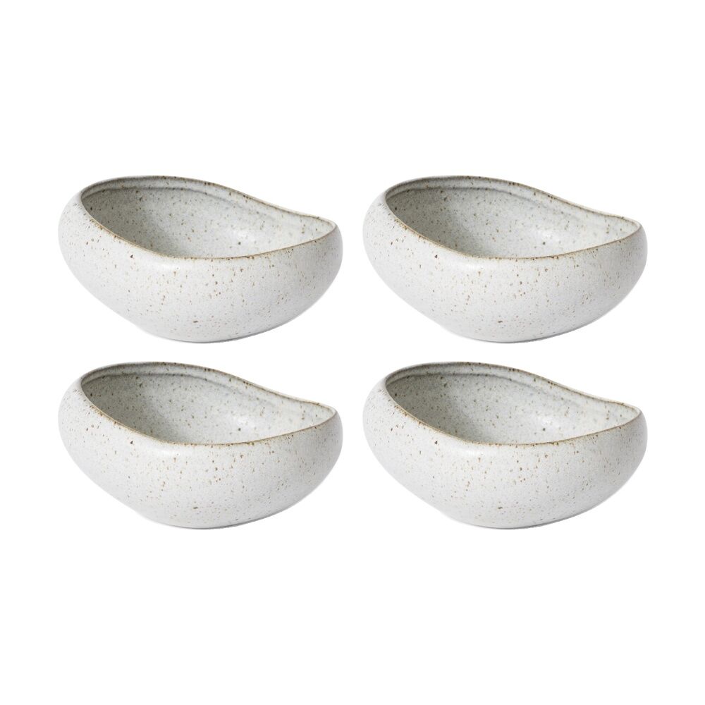 4PK E Style Ceramic Talula Bowl Serveware Tableware Beige 15x14x7cm