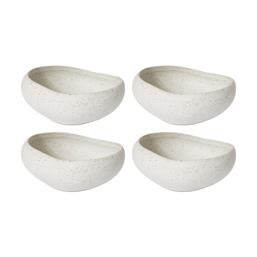 4PK E Style Ceramic Matias Bowl Sandy White Serveware Tableware 15x14x7cm