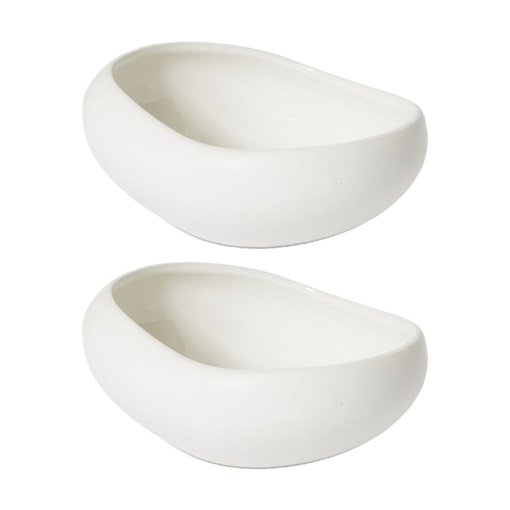 2PK E Style Ceramic Nakano Bowl White 15x14x7cm Contemporary Serveware Tableware
