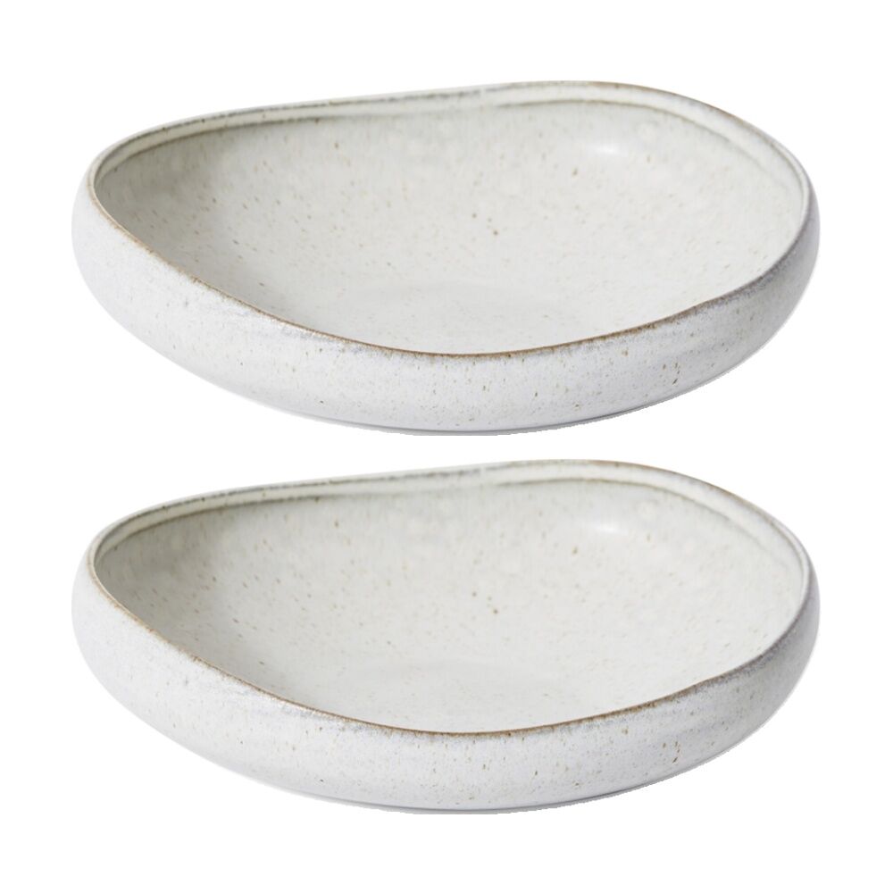 2PK E Style Ceramic Talula Bowl Serveware Tableware Beige 21x21x6cm