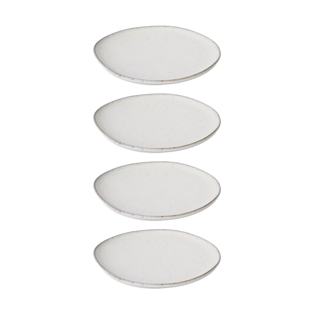 4PK E Style Talula Plate Ceramic Serveware Tableware Beige 22x21x3cm