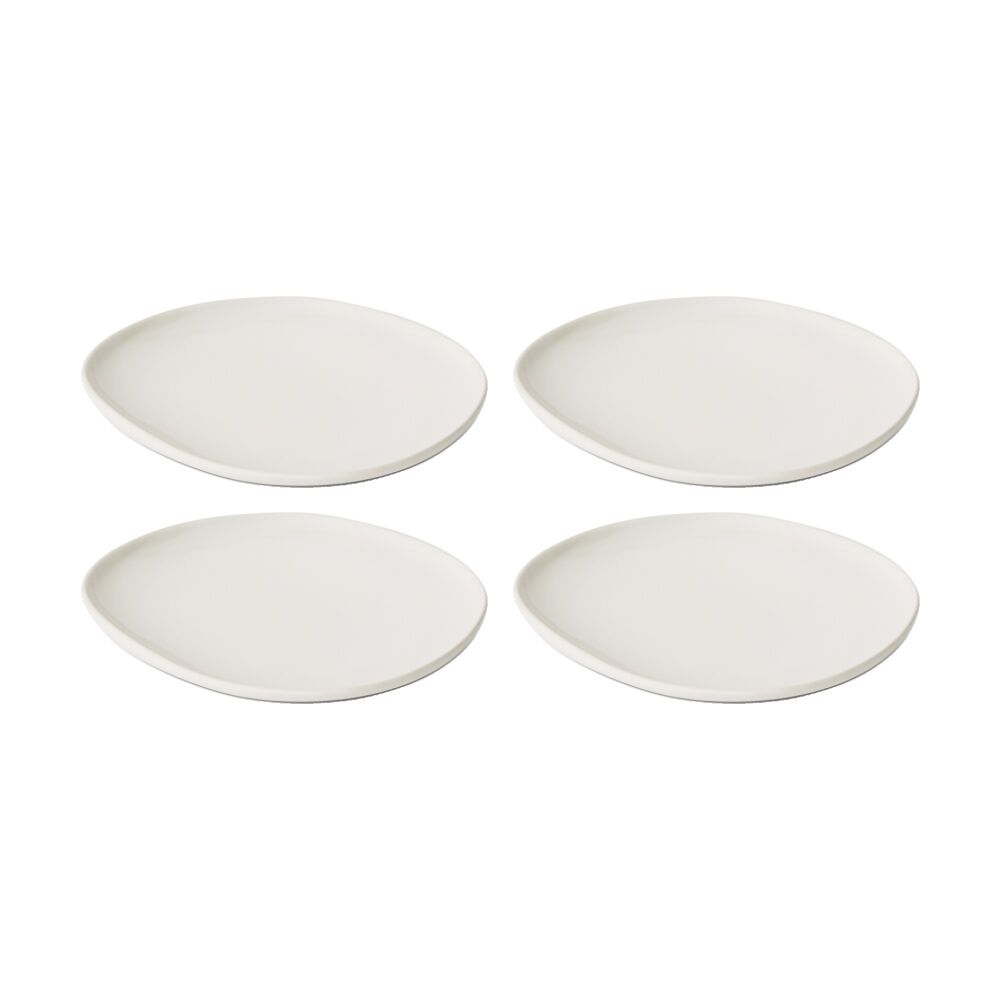 4PK E Style Nakano Plate II Ceramic Stylish Serveware Tableware White 21x21x3cm