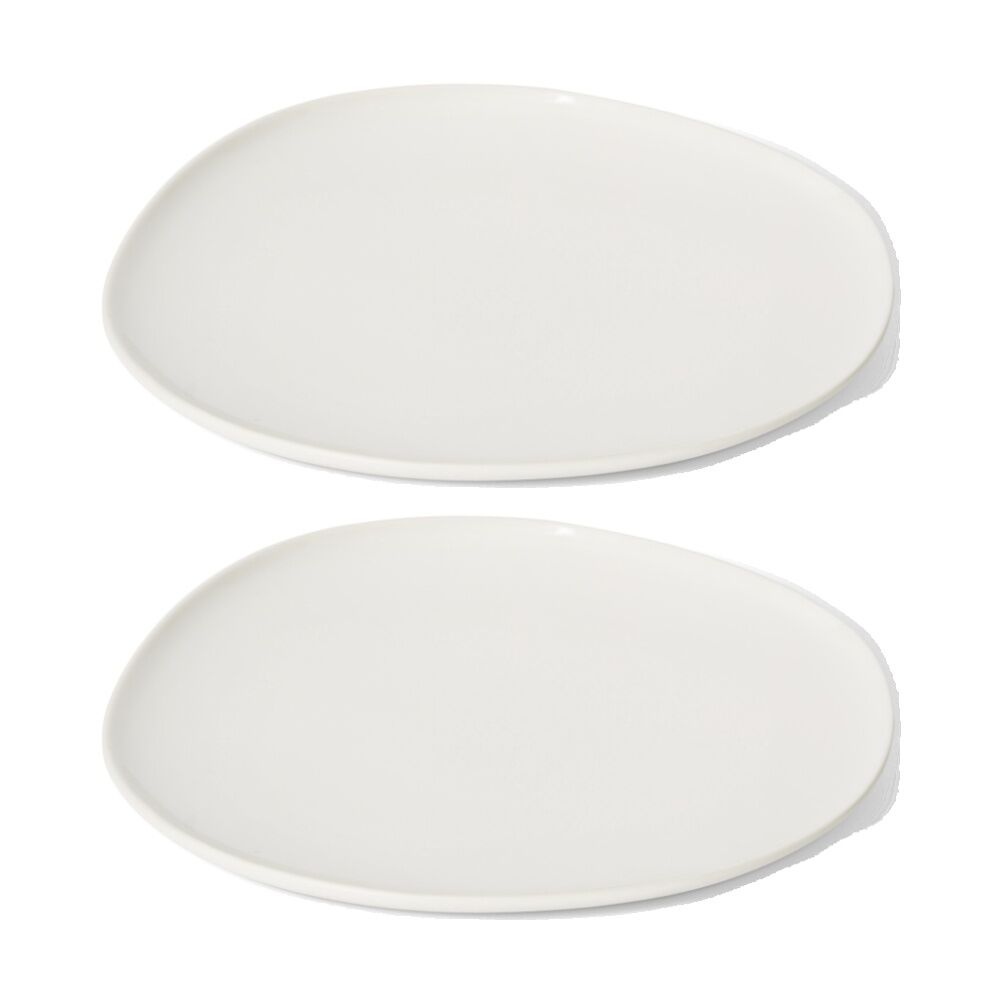 2PK E Style Nakano Plate II Ceramic Stylish Serveware Tableware White 27x26x3cm