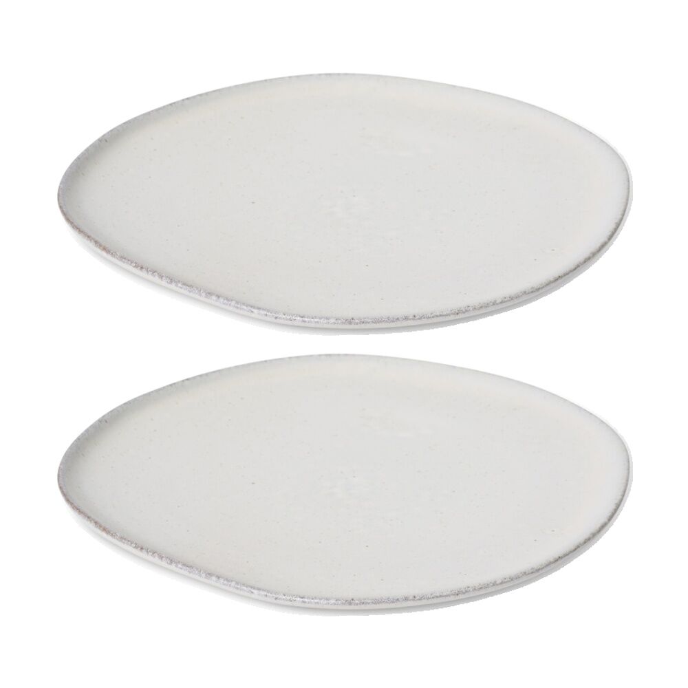 2PK E Style Talula Plate Ceramic Serveware Tableware Beige 34x33x4cm