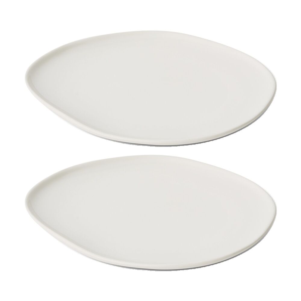2PK E Style Nakano Plate II Ceramic Stylish Serveware Tableware White 34x33x4cm