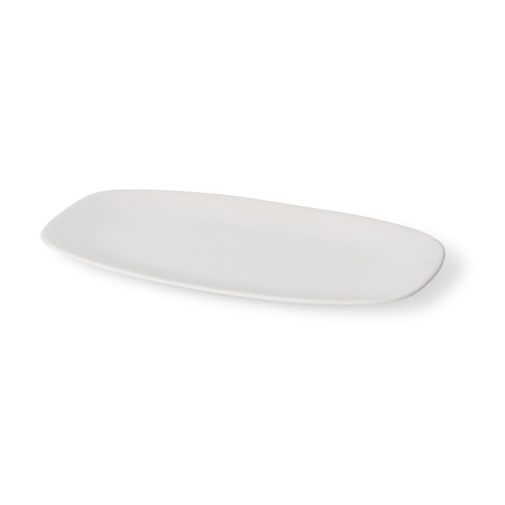 2PK E Style Nakano Tray Ceramic Elegant Table Serveware White 42x24x2cm