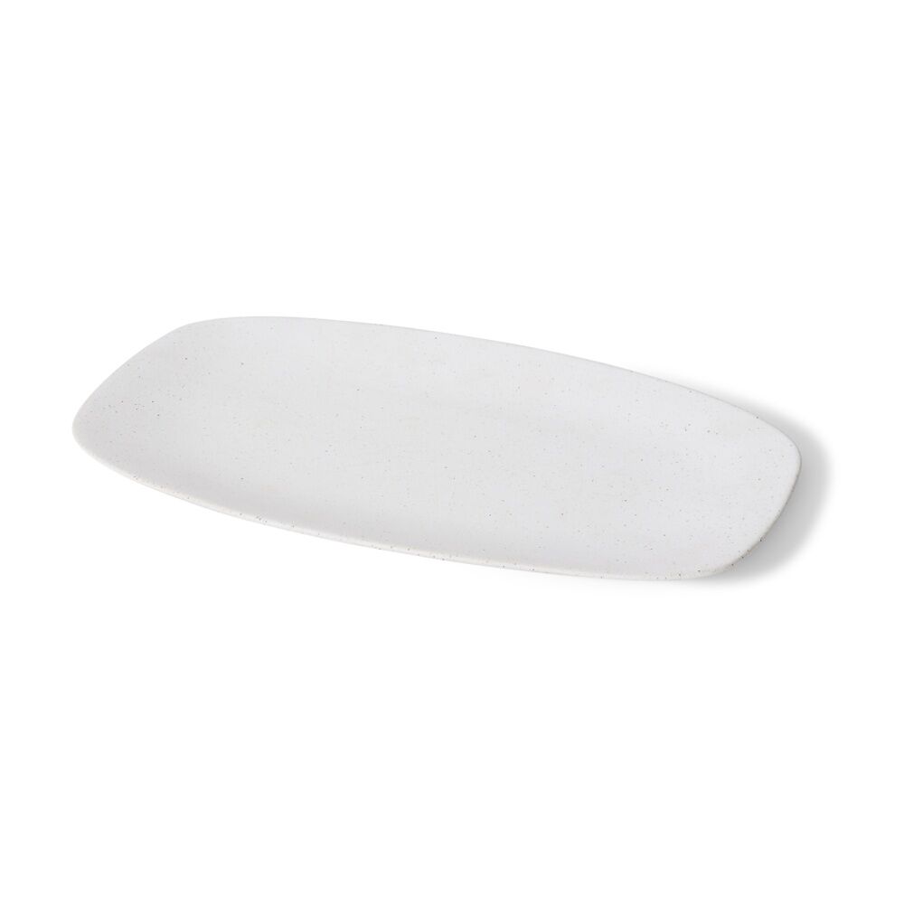 2PK E Style Matias Tray Ceramic Contemporary Serveware Sandy White 42x24x2cm