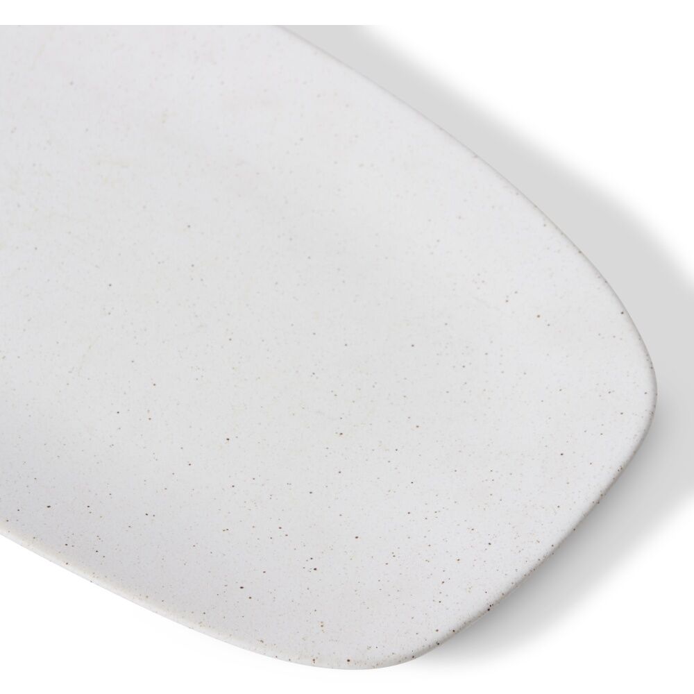 2PK E Style Matias Tray Ceramic Contemporary Serveware Sandy White 42x24x2cm