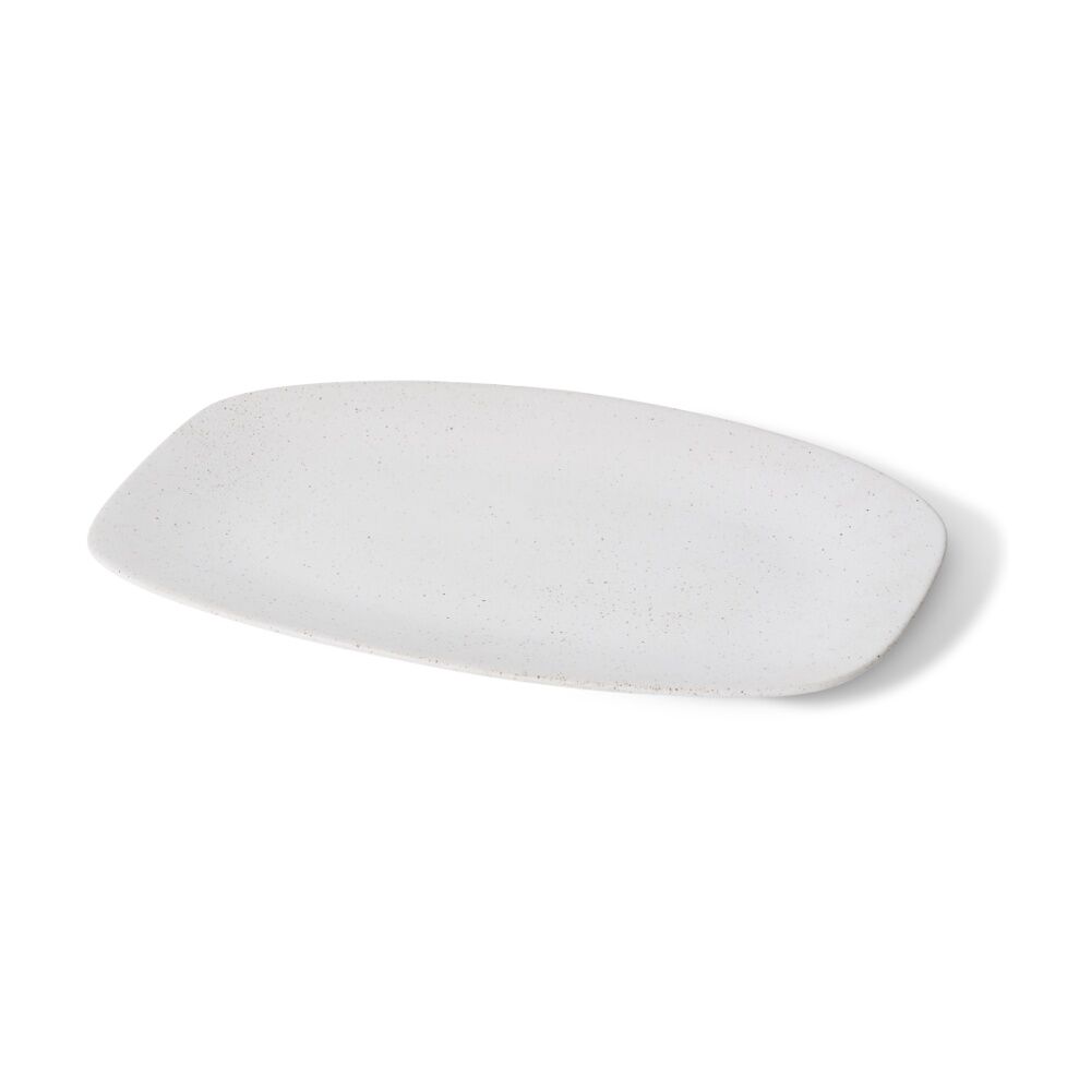 E Style Matias Tray Ceramic Contemporary Serveware Sandy White 48x30x3cm