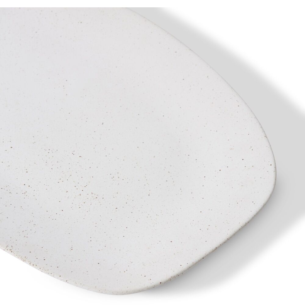 E Style Matias Tray Ceramic Contemporary Serveware Sandy White 48x30x3cm