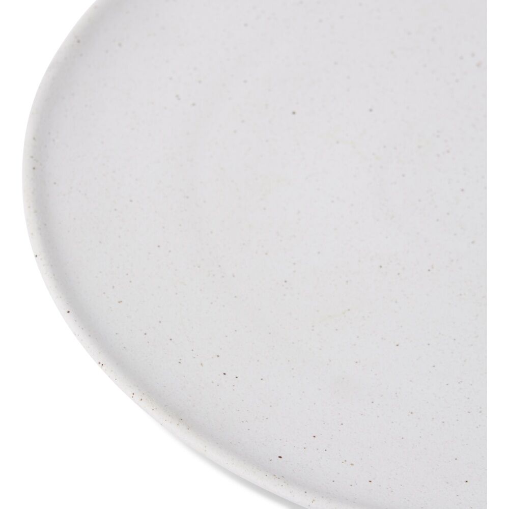 E Style Matias Plate Ceramic Contemporary Serveware Sandy White 34x33x4cm