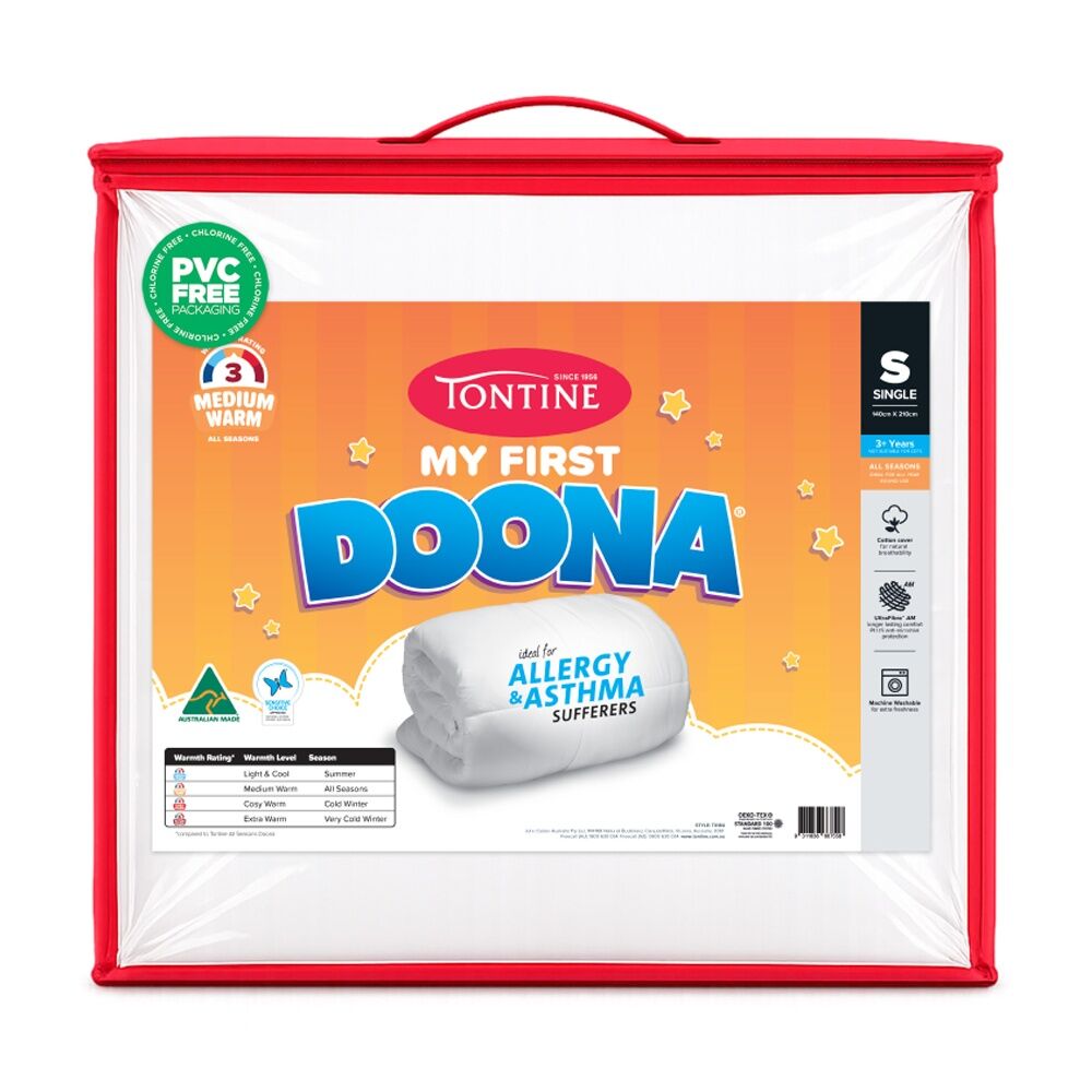 Tontine Kids 3y+ My First Doona Cotton Cover All Season Warmth Quilt Single Size